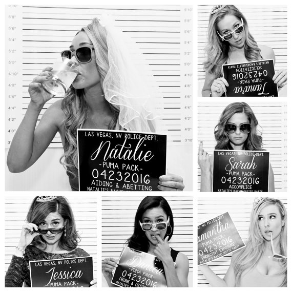 Bachelorette Party Mugshot Signs from FrankieandClaudeshop | 'Celebrate with 8' Bachelorette Party Fun | Bottom Left of the Mitten