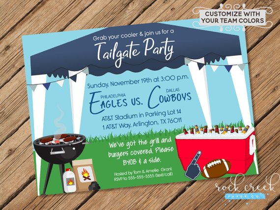 Tailgate Party Invitation from RockCreekPaperCo | Celebrate with 8 for Game Day | Bottom Left of the Mitten