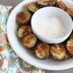 side close up shot of fried zucchini