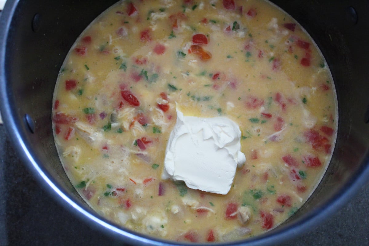 Queso Chicken Chili {with cream cheese} Bottom Left of the Mitten